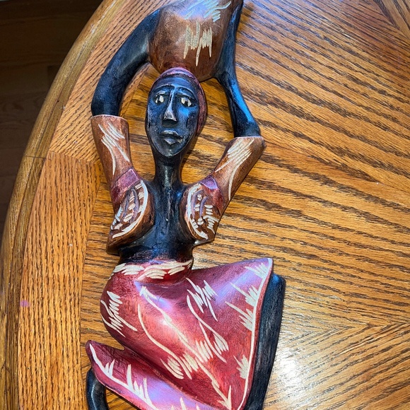 Hand Carved Wood Statue - EUC - Picture 11 of 13
